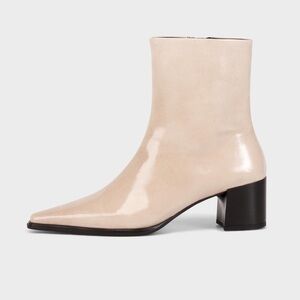 VAGABOND Cream/ Beige Patent Leather Ankle Boots